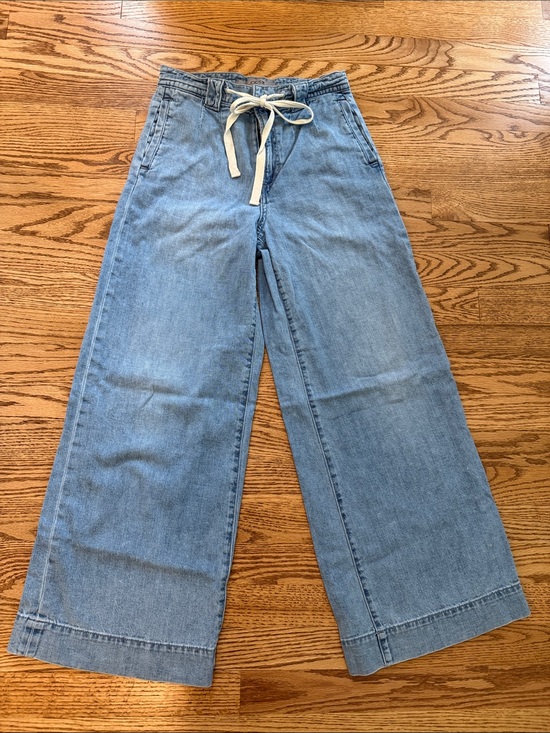 Joe's Jeans Denim - Joe's Jeans Light Blue Wide-Leg Drawstring Jeans